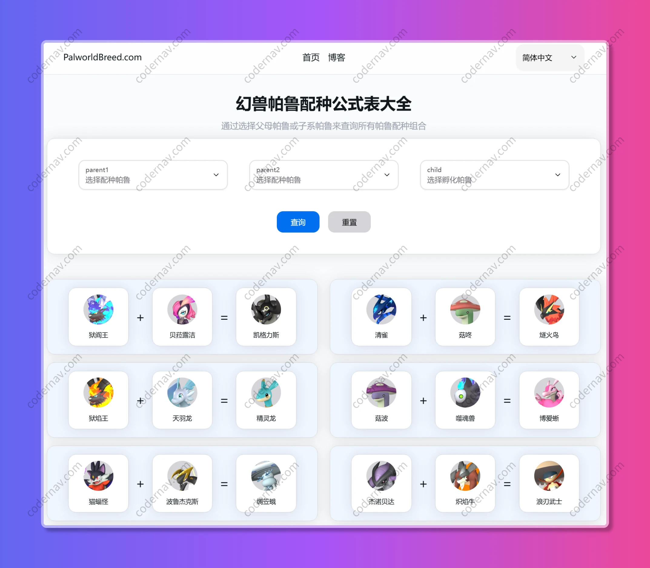 Palworld Breeding Calculator