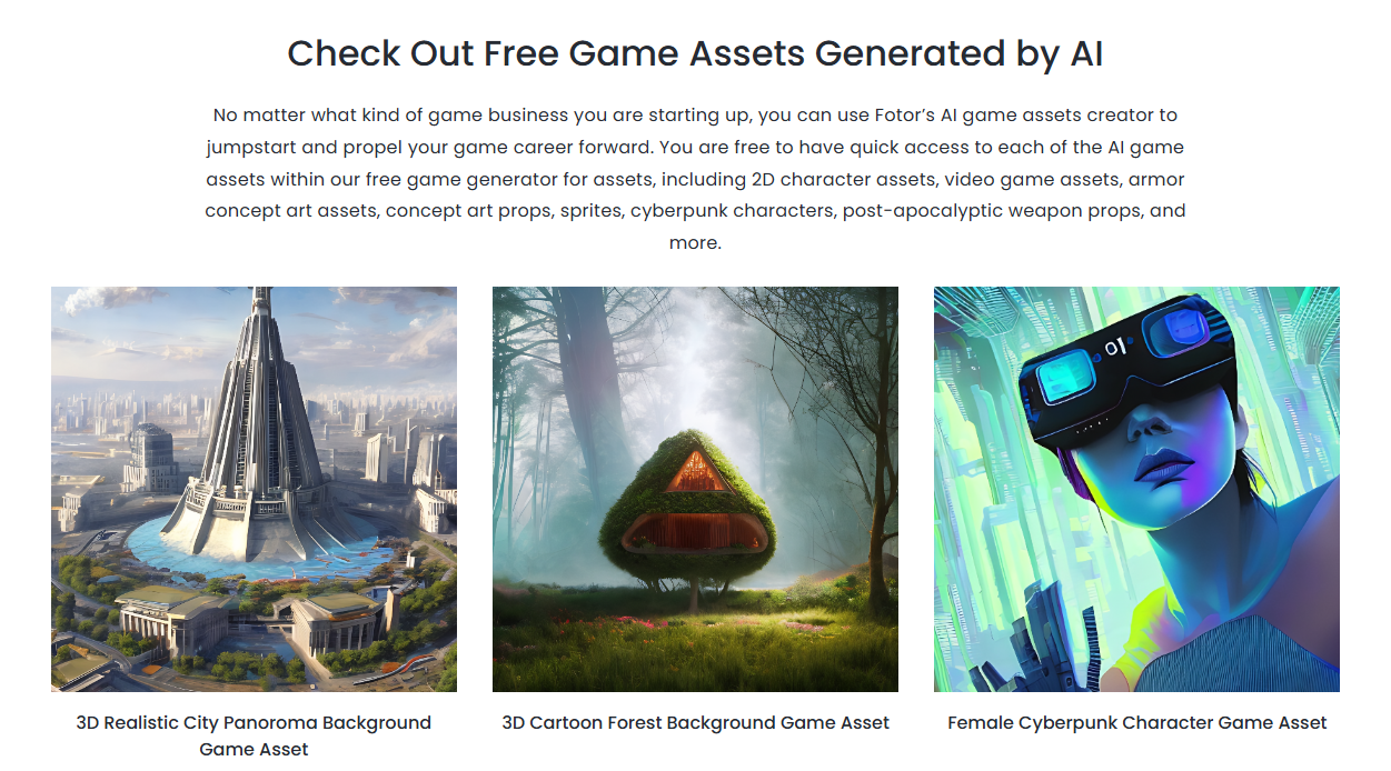 Fotor AI游戏资产生成器